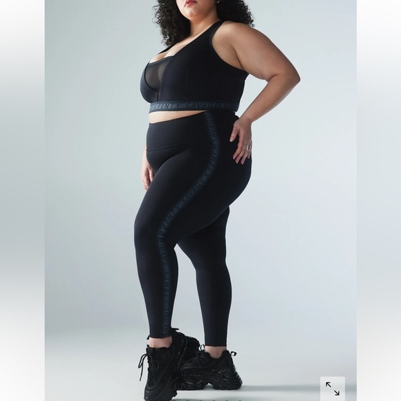 Savage X Fenty Main Player High Waisted Active Yoga Workout Black Legging 3X